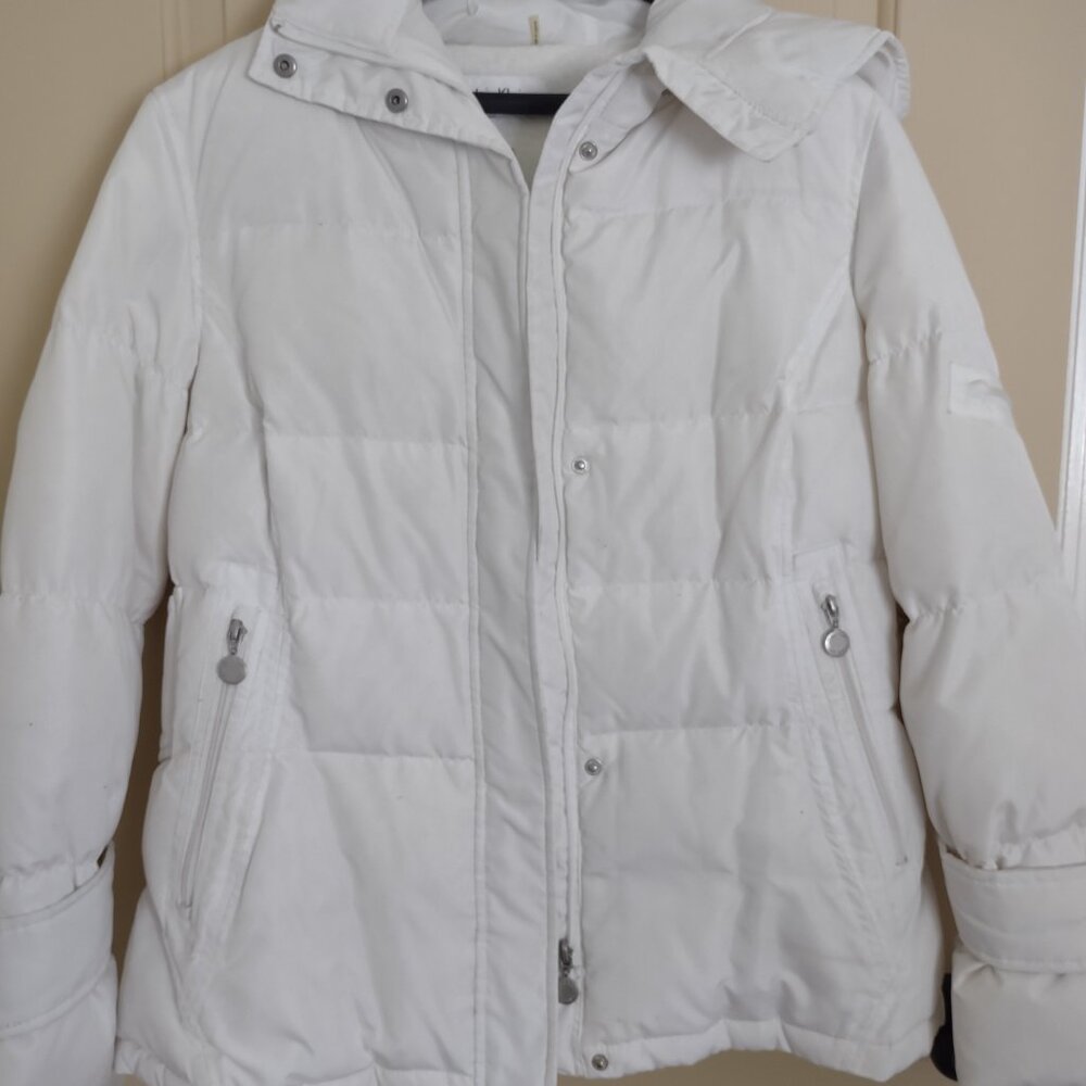 Snow/Ski Coat Jacket White Down Size Lg by Calvin Klein